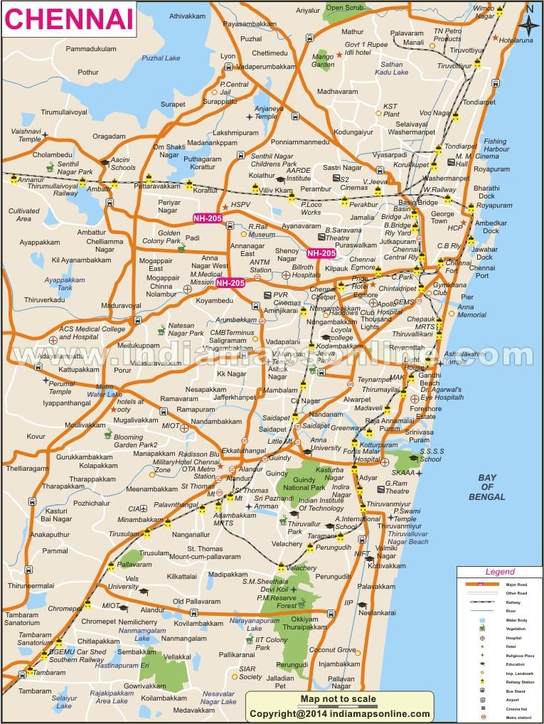 Kota Chennai penuh peta