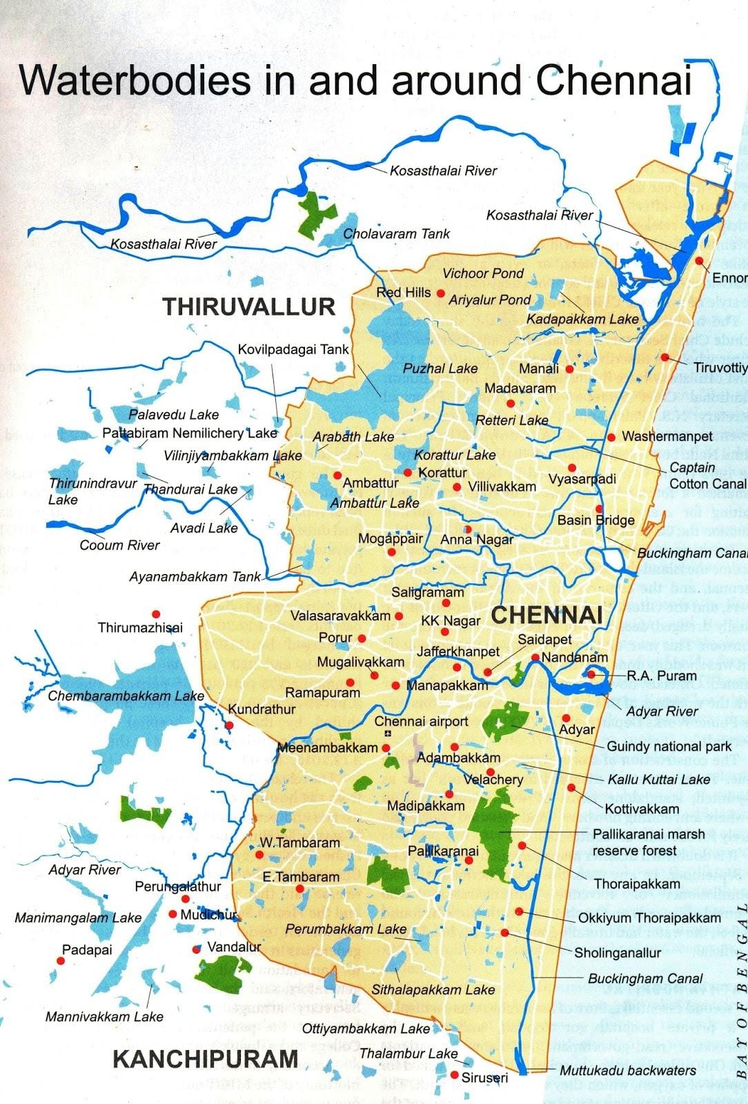 peta sungai Chennai