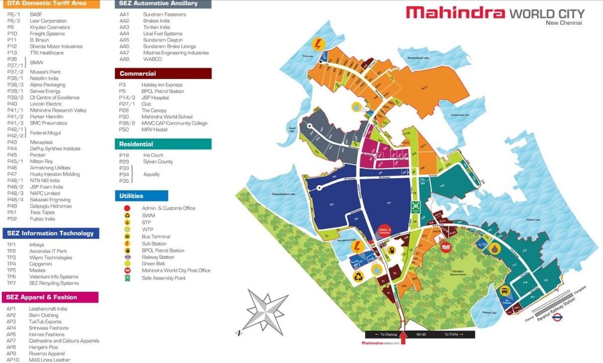 peta dari Mahindra kota Chennai