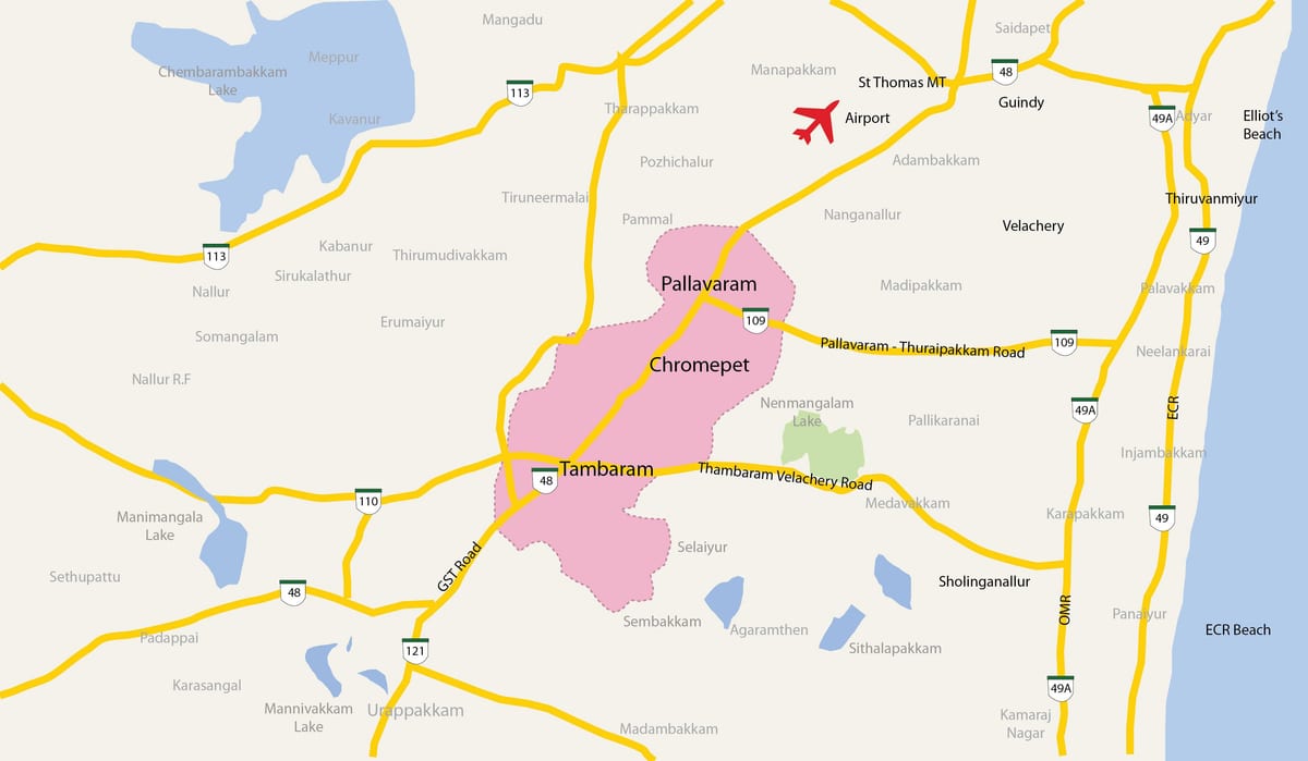 peta dari Tambaram Chennai