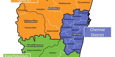 Peta kota Chennai kabupaten
