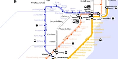 Chennai Metro rail rute peta
